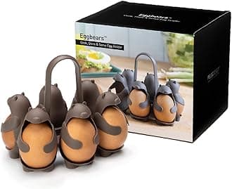 PELEG DESIGN Peleg Design Egg Holder Bear Brown Boiled Eggs Set of 6 Cookware Kitchen Tools