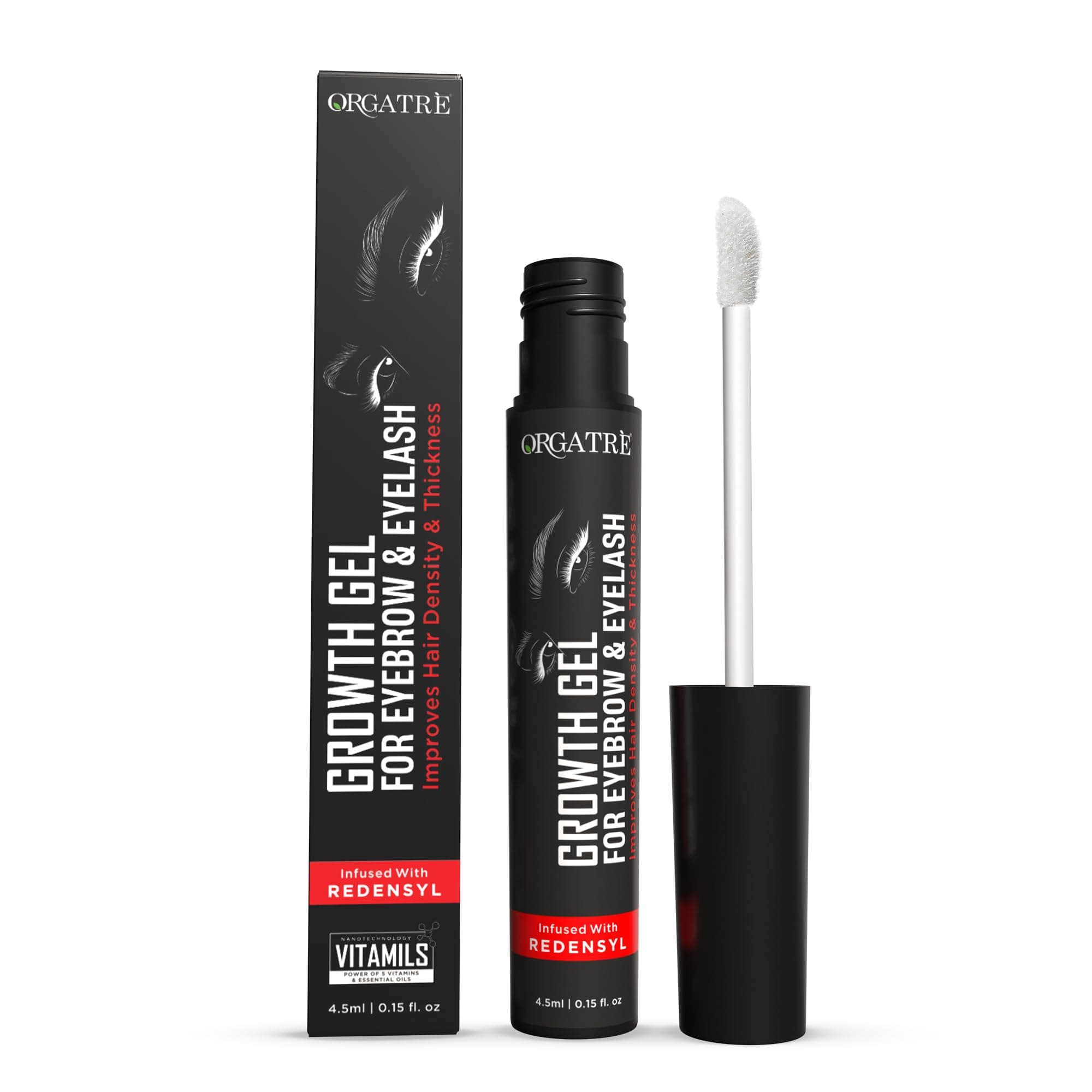 Eyebrow & Eyelash Growth Gel 4.5ml | Dual-Use Enhancer for Women | Redensyl, Procapil, Capilia Longa | Fuller Look | Nourishing Lash & Brow Serum | Hair Fall Control