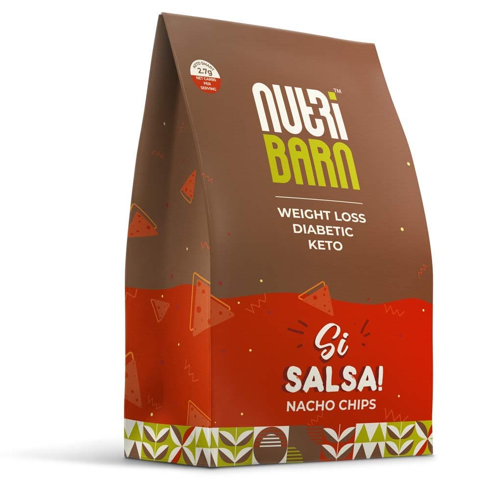 - High Protein Low Carb Salsa Nachos 180 Gms | 25% Protein | 1.7g Net Carbs | Lab Tested Low GI 19 | Diabetic Friendly, Weight Management Nacho Chips | 60g (Pack of 3)