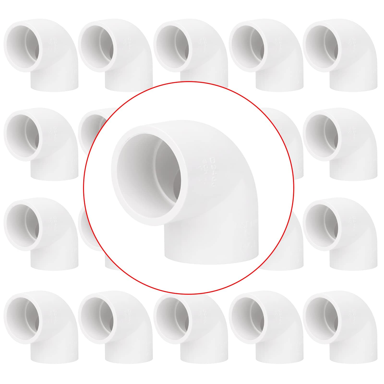 Lswteiz 20 Pack 1" 90 Degree Right Angle PVC Elbow Fittings, White, 1 Inch, Furniture Build Grade SCH40, Socket x Socket, PVC Pipe Fitting, HOSE_PIPE_FITTING, Connectors for DIY PVC Structures