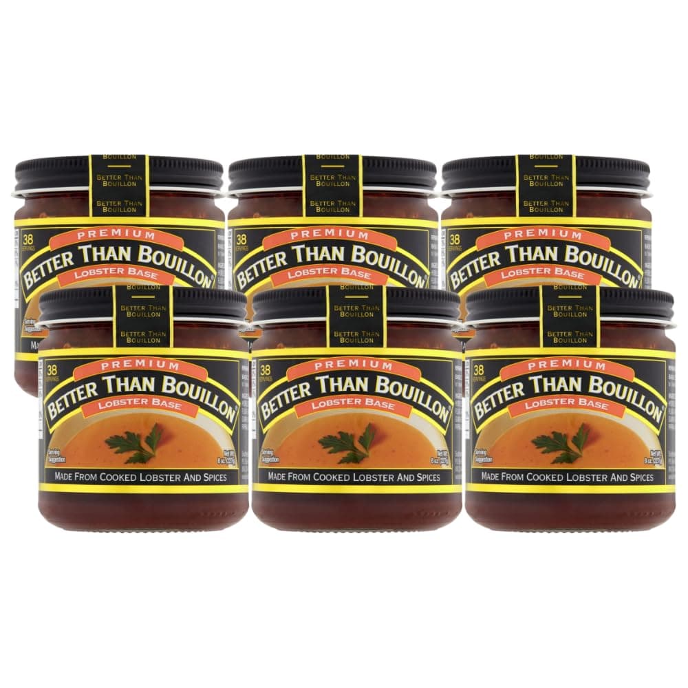 Premium Lobster Base, Made from Select Cooked Lobster & Spices, Makes 9.5 Quarts of Broth 38 Servings, 8 Ounce (Pack of 6)