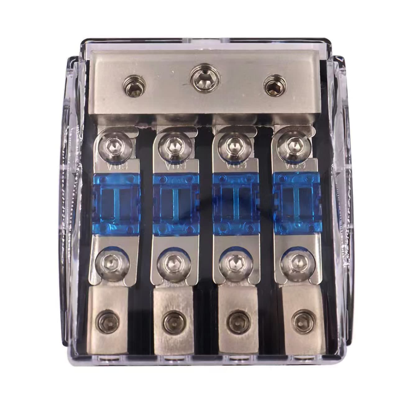 AFS Fuse Holder Distribution Block 4 Way with 60A Mini ANL Fuse for The Applicable Car, Truck, Boat, or Other Vehicles Audio System (4 Way)