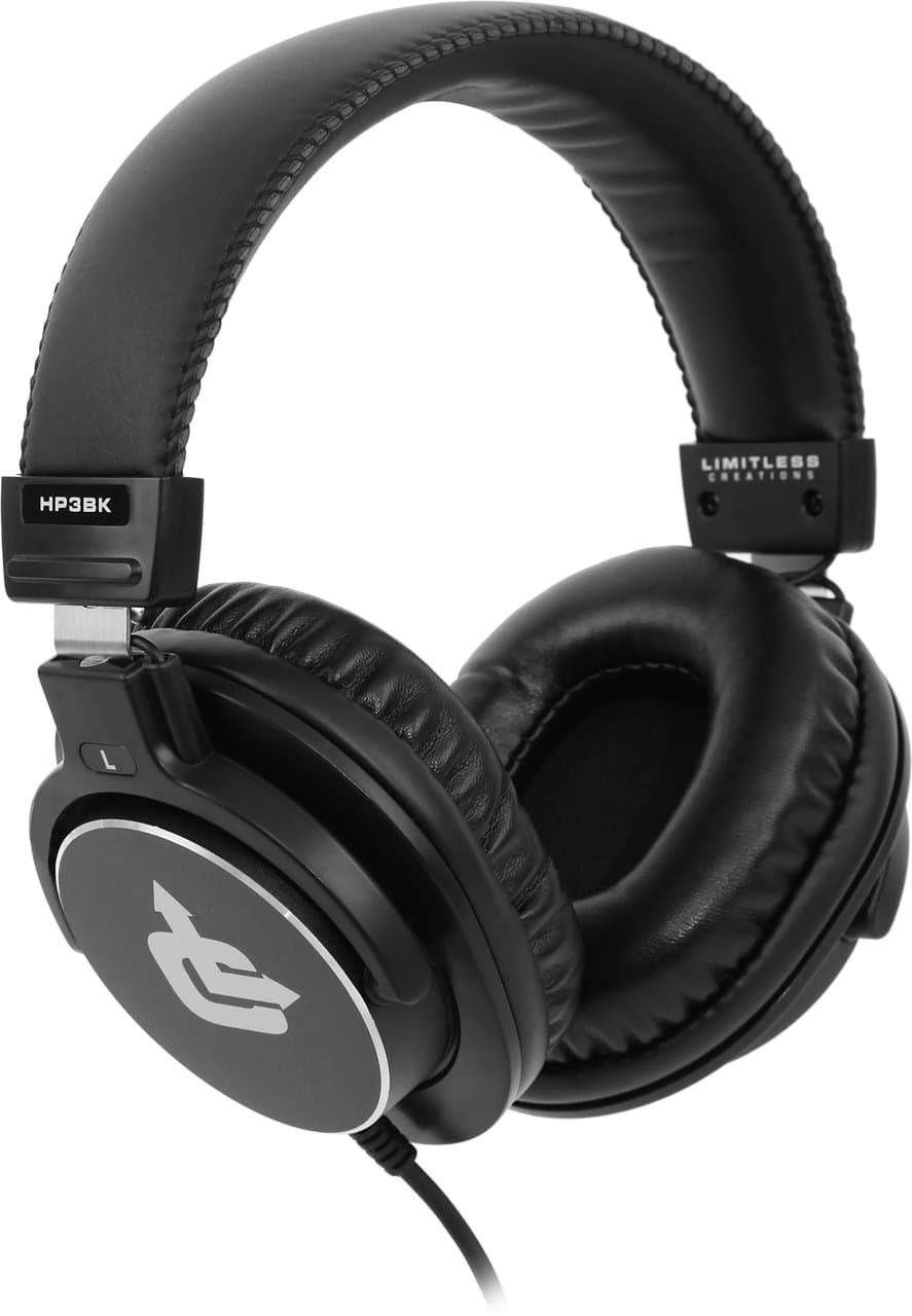 Limitless Creations Over-Ear [45mm Dynamic Driver] Professional Studio Monitor Headphones [HP3BK]