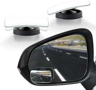 LivTee Blind Spot Car Mirror, Rectangular HD Glass Frameless Convex Side Mirror Blindspot, Reusable 360° Wide Angle Rear View Car Mirrors with Powerful Adjustable Suction Cup - Exterior Mirrors