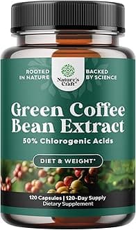 Green Coffee Bean Extract for Weight Loss - Pills for Women and Men - Appetite Suppressants for Weight Loss with Chlorogenic Acid - Herbal Fat Burner to Assist with Weight Loss 120 Count