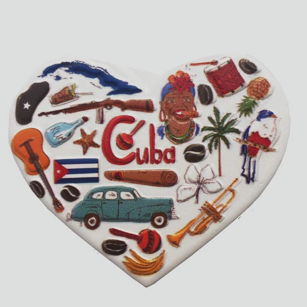 3D heart shape Cuba fridge magnet souvenir gift,Home & kitchen decoration magnetic sticker Cuba refrigerator magnet