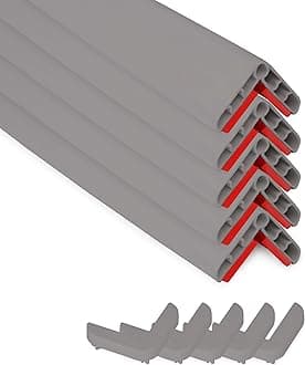 Rubber Bond Corner Protectors for Walls, 1" x 1" x 36" Self Adhesive Furniture Edging Strips for Home and Office, Pack of 5, Grey