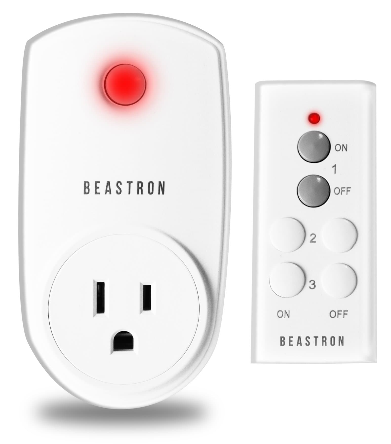Beastron Remote Control Electrical Outlet Switch for Lights and Household Appliances with a 100 ft.Range, White (1Pack) Set-of-micro-36