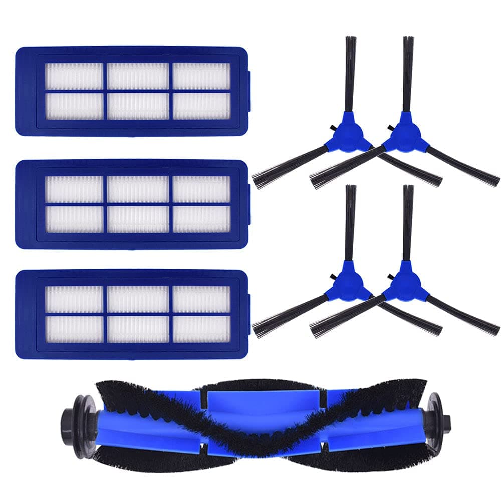 Replacement Parts Compatible for eufy Robovac 11S Max,15C Max,30C Max, G10, G20, G30, G30 Edge,G30 Hybrid, Accessories with 1 Rolling Brushes Rollers 3 HEPA Filters 4 Side Brushes