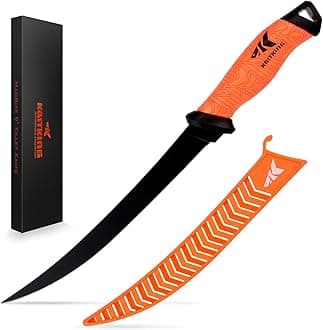 Speed Demon Pro Fillet Knife - Razor Sharp G4116 German Stainless-Steel Blade, Professional Level Knives for Filleting and Boning, Non-Slip Handles, Includes Protective Sheath