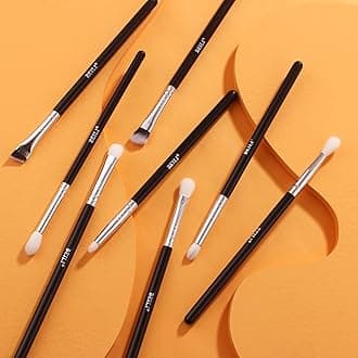 BEILI Eyeshadow Brush Set Professional Eye Blending Brushes for Lid Small Soft Eye Brushes 8pcs Natural Goat Hair Eye Makeup Brushes Set