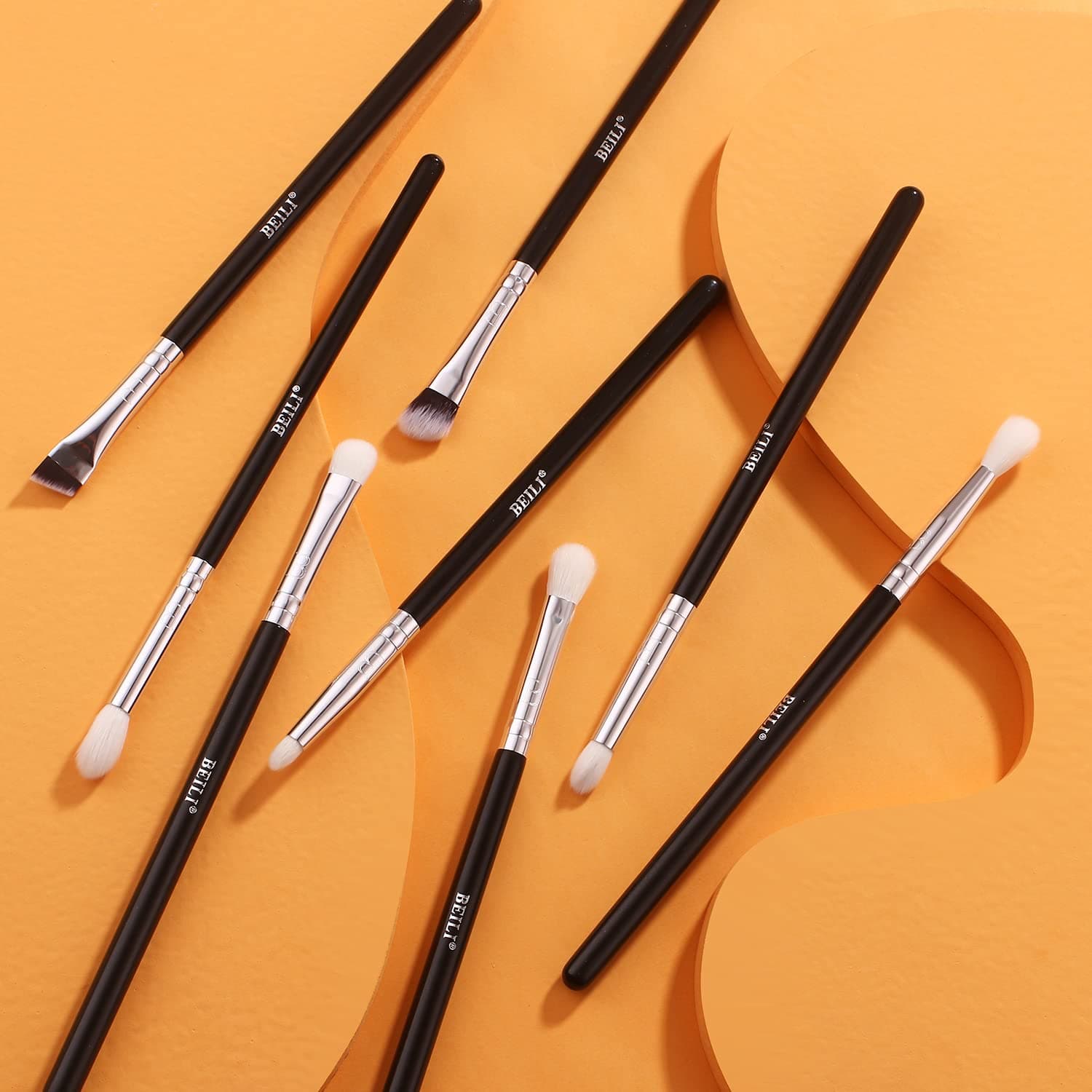 BEILI Eyeshadow Brush Set Professional Eye Blending Brushes for Lid Small Soft Eye Brushes 8pcs Natural Goat Hair Eye Makeup Brushes Set