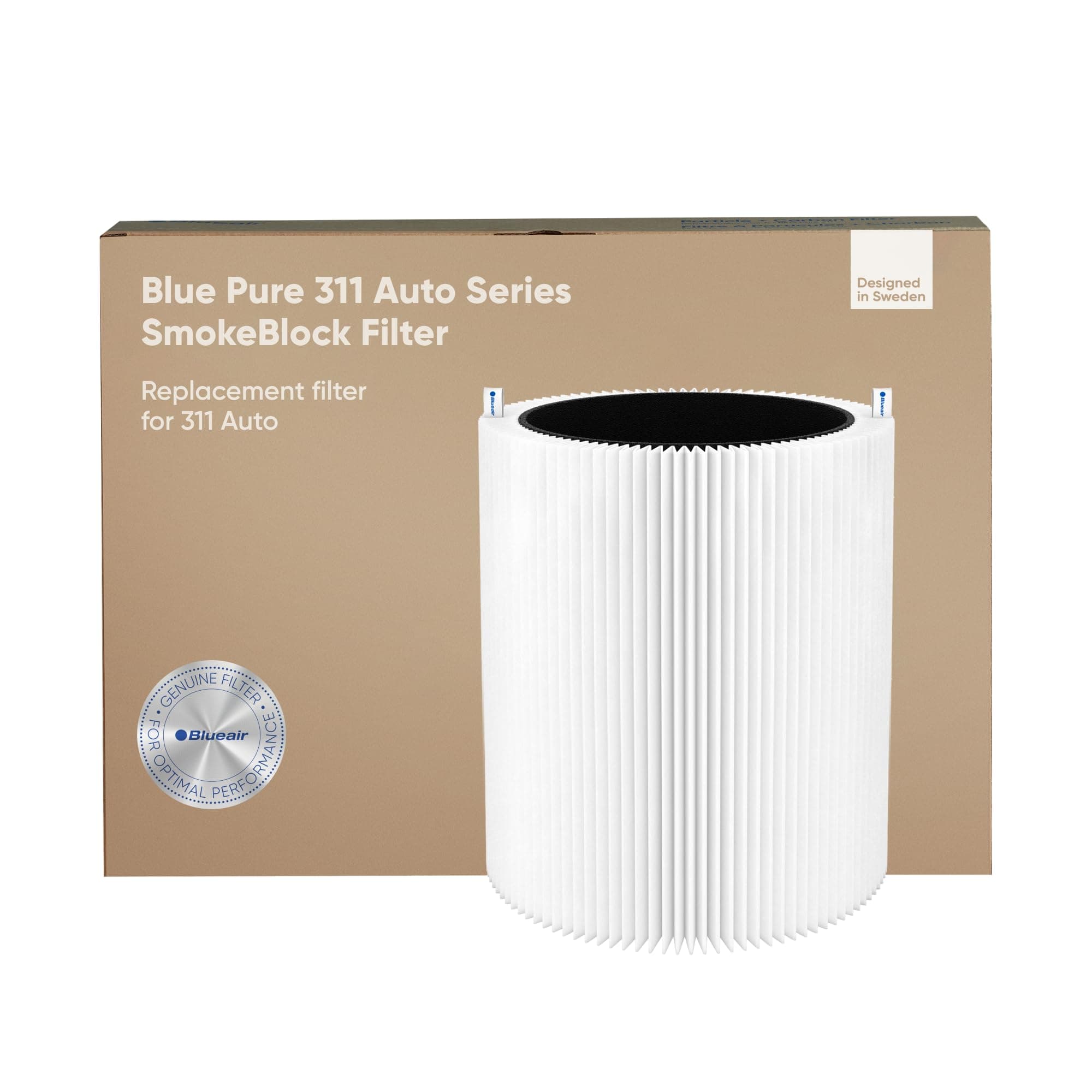 Blue Pure 311 Auto SmokeBlock Genuine Replacement Filter, Extra Carbon Captures 99.99% of Wildfire Smoke, fits Blue Pure 311 Auto Air Purifier