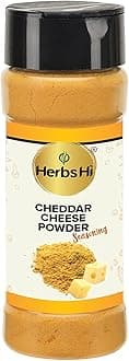 HerbsHi Cheddar Cheese Powder for popcorn, fries, pastas, breads & velvety cheesy sauce 55 Gm X 1