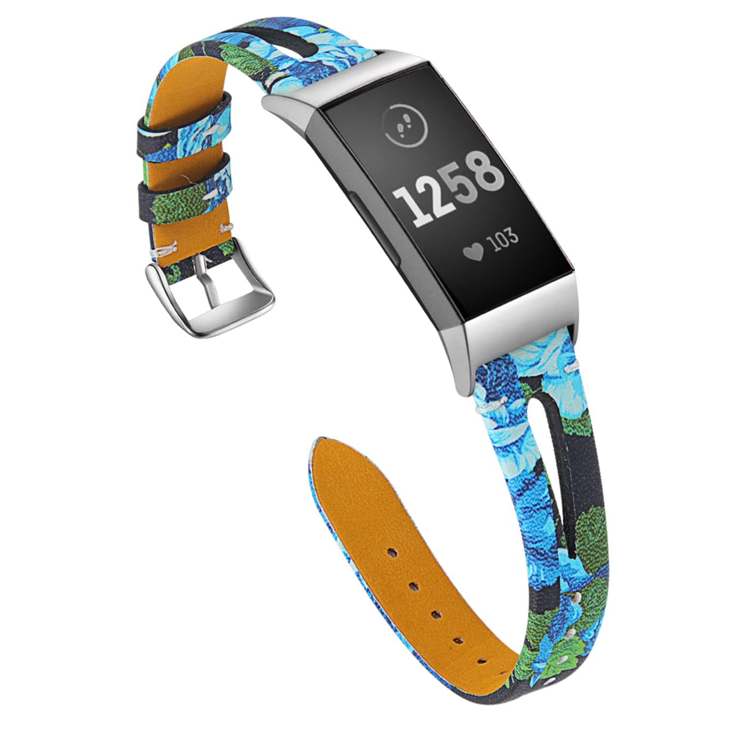 Fit for Fitbit Charge 4 / Fitbit Charge 3 Bands Women Men, Feminine Adjustable Soft Leather Replacement Watch Band Straps Bracelet Wristband for Charge 4 /Charge 3 /Charge 3 SE