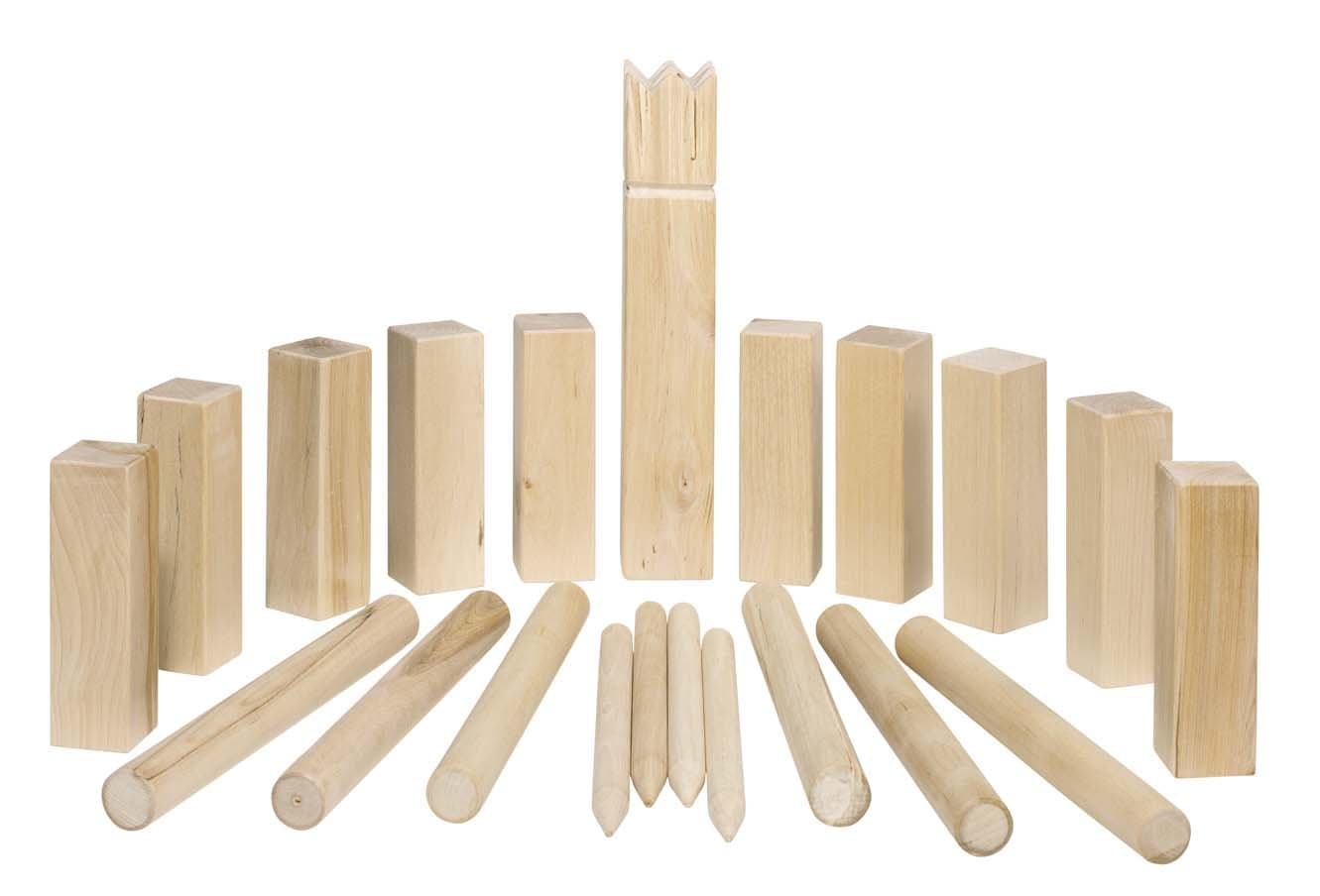 Goki 56875 Kubb, Vikings Game, Middle Size, in A Cotton Bag, Mixed