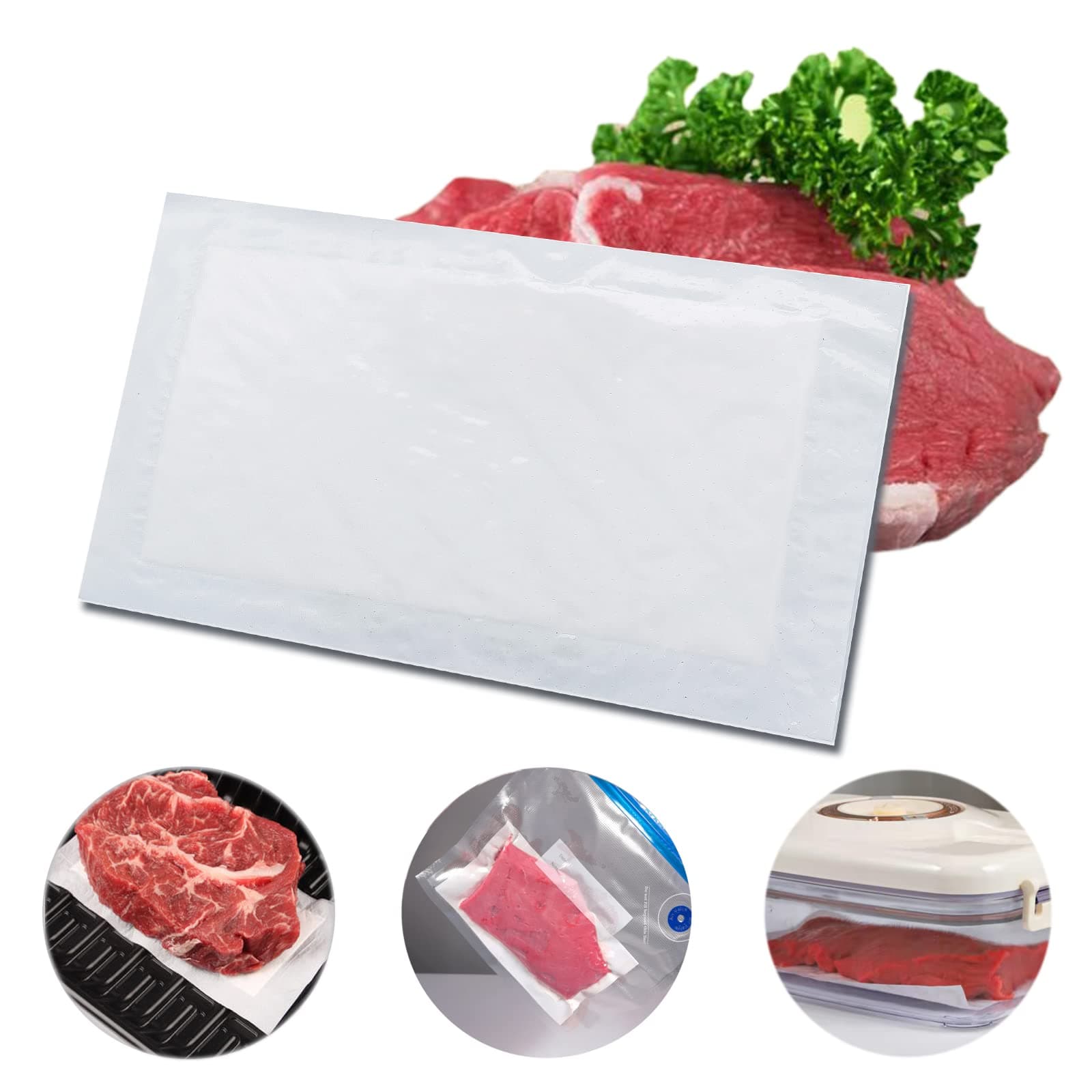 Meat Absorbent Pads 4x7 inch Dri Lock 60 Grams,White Meat Soaker Pads for Vacuum Sealer Bags (80pcs)