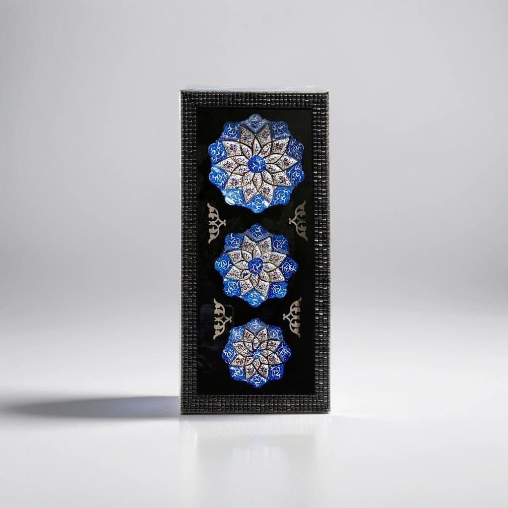 Framed Enamel Decorative Wall Plates (Minakari), Hand Made Wall Art.