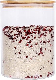 Large Glass Food Storage Container, 100 FL OZ (3000ml) Glass Food Canister with Airtight Bamboo Lids for Your Pantry, BPA-Free Cereal Dispenser Jars for Spaghetti Pasta, Powder, Tea, Coffee,Weed
