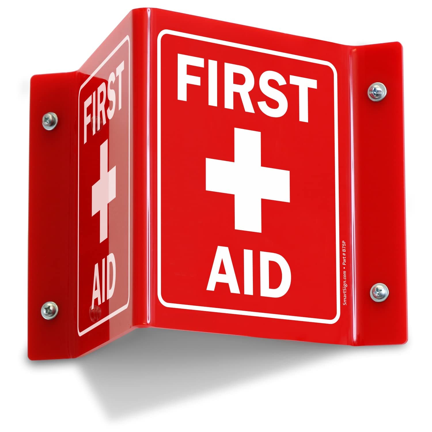 SmartSign - S2-0298-RD-AV-06 “First Aid” Projecting Sign | 5" x 6" Acrylic