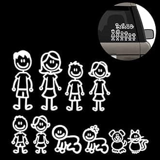 (Set of 10) Family Car Decals Bundle