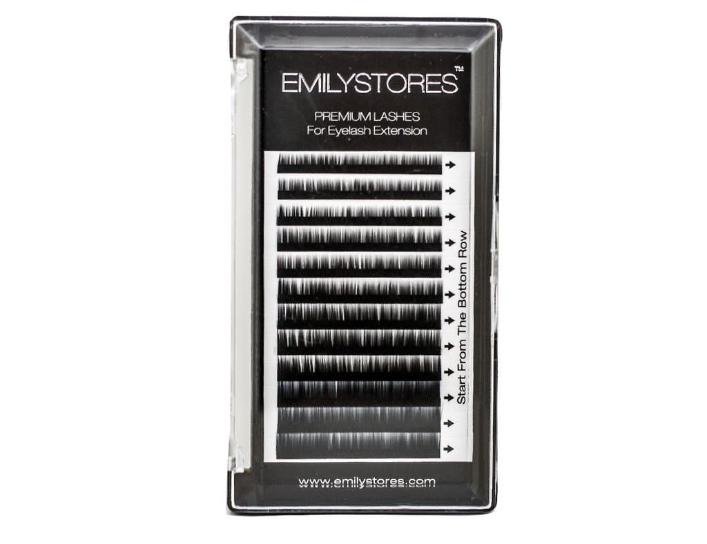 EMILYSTORS Lash Eyebrow Extensions Color Black Thickness 0.10 mm Length 5/6/7/8MM Mixed Sizes One Tray