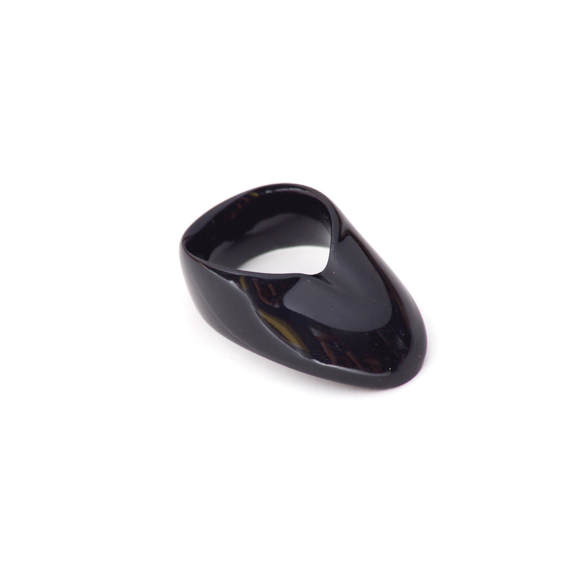 Archery Thumb Ring - Victory Black - Protective Gear for Thumb Draw in Traditional Archery