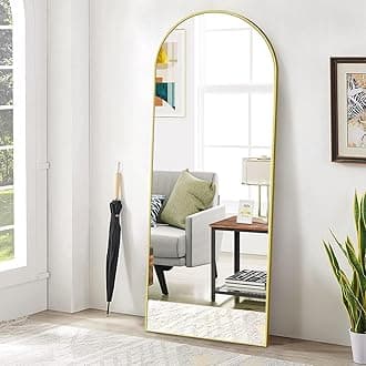 65"x24" Arch Floor Mirror, Full Length Mirror Wall Mirrors Hanging or Leaning Arched-Top Full Body Mirror with Stand for Bedroom, Dressing Room, Gold