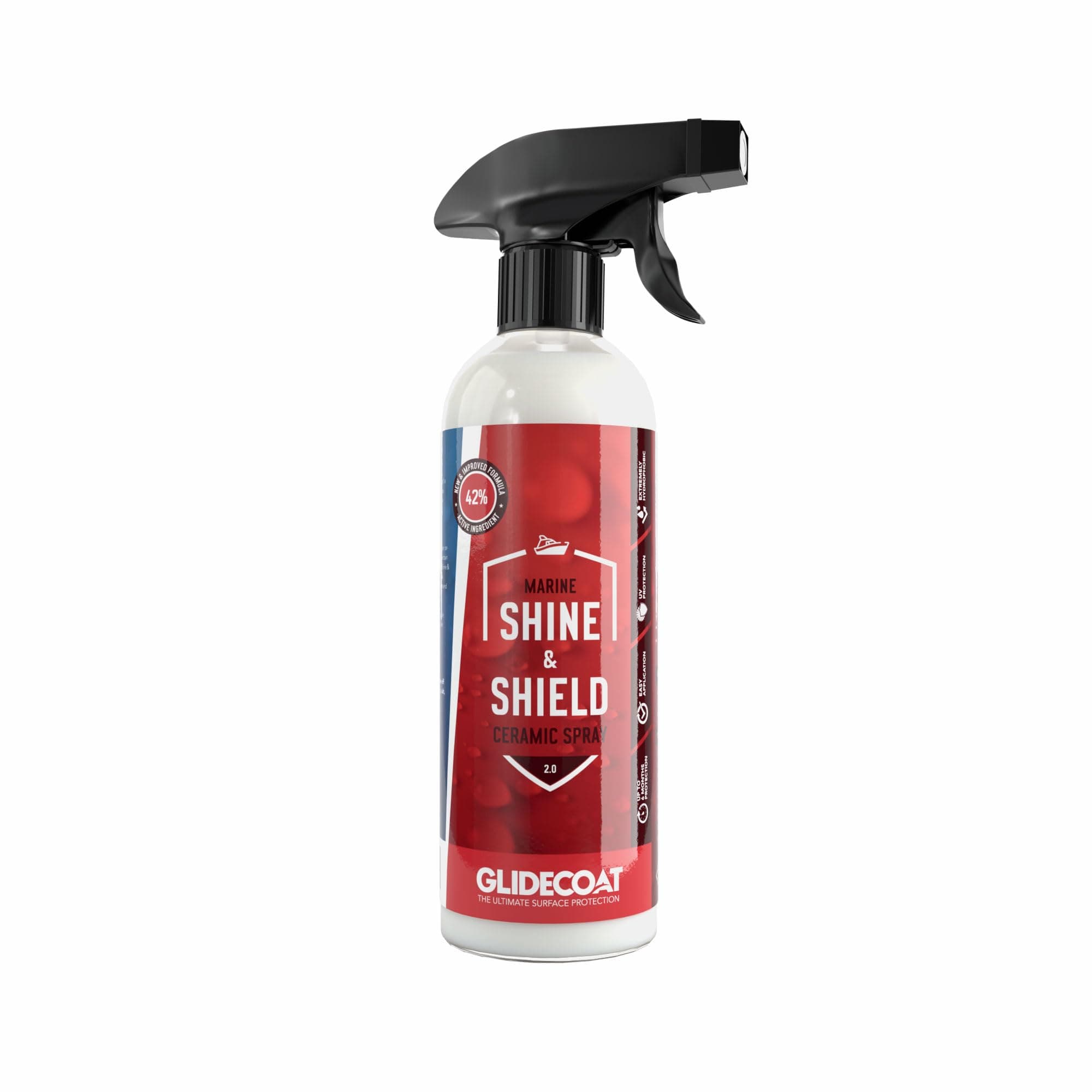 Marine Shine & Shield | 42% Ceramic Spray | Better than Boat Wax | Hydrophobic Spray with UV Protection | Marine Sealant Ceramic Spray | Sealant Boat Maintenance | 16oz