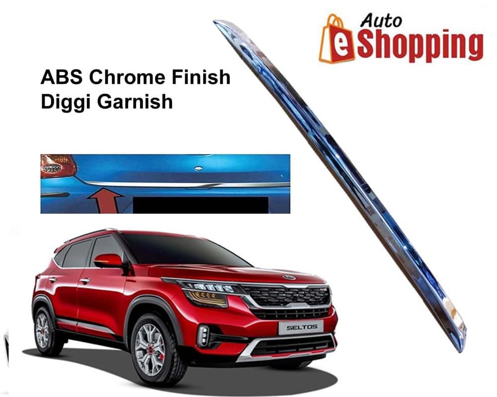 ABS Plastic Chrome Finish Car Diggi Garnish Silver Dicky Patti Compatible for KIA Seltos