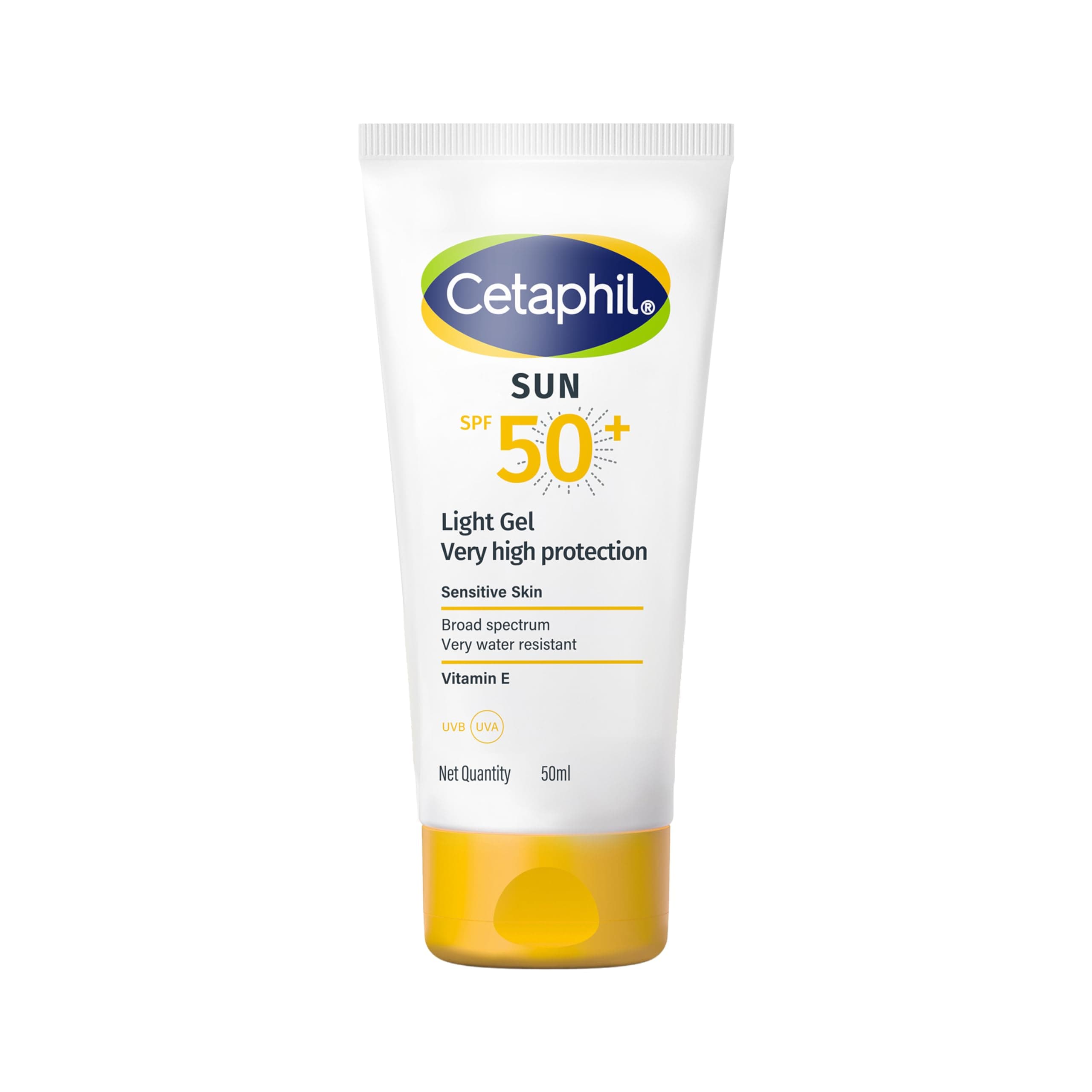 Sun SPF 50 Sunscreen Light Gel 50 ml – Very High Protection SPF 50+ Broad Spectrum UVA/UVB - Lightweight, Non-Sticky Gel - - Water resistant - Fast Absorbing Daily Face Sunscreen for Sensitive Skin - For All Skin Types