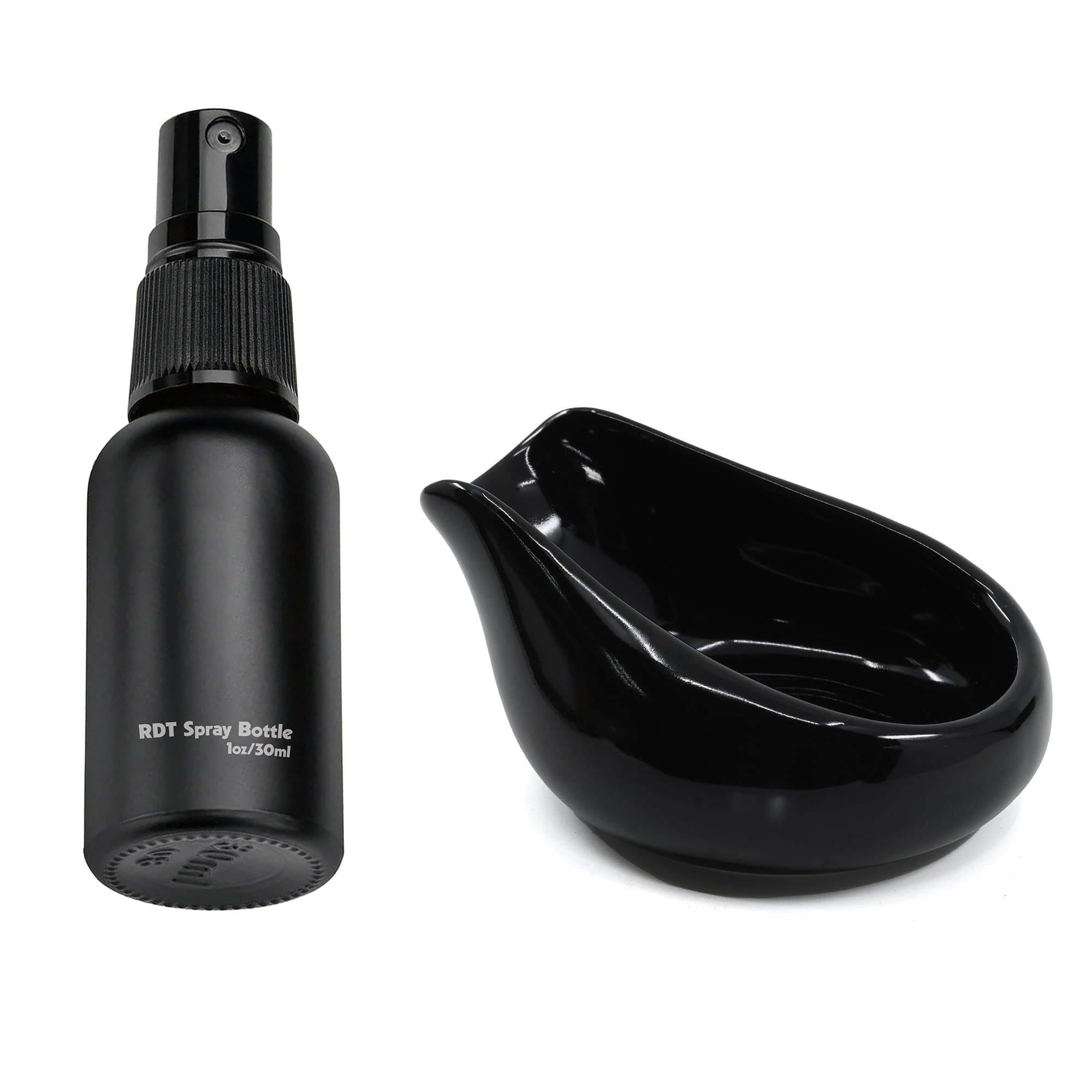 Upgraded 30g Coffee Beans Dosing Set, 30ml Glass RDT Spray Bottle, Ceramic Coffee Dosing Cup, Measuring Cup Hold Up to 30g Coffee, Ceramic Single Dosing Tray For Coffee