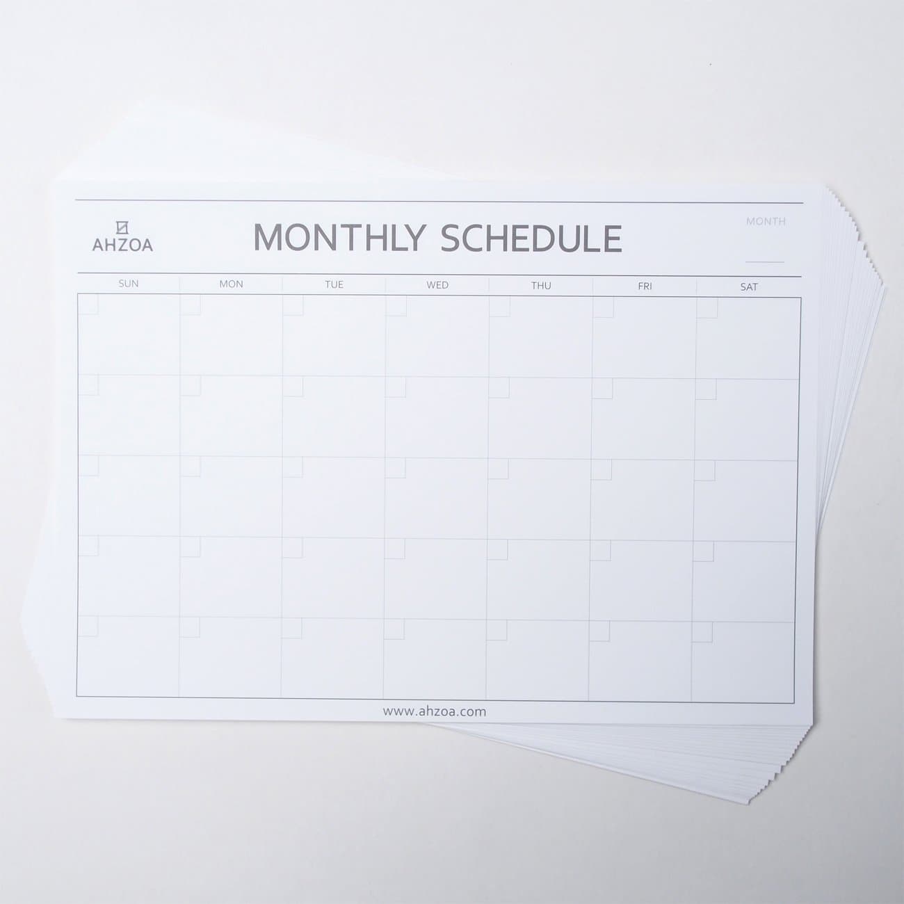 AHZOA Monthly Plan Schedule Paper Sheet for Desk Pad, 8.4 x 11.7 Inch Planning Sheet (White, 28ea)