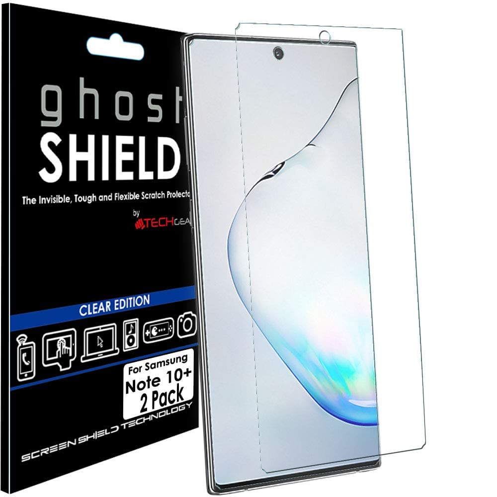 [Pack of 2 Screen Protectors fit Samsung Galaxy Note 10 Plus [ghostSHIELD Edition] Reinforced TPU film Screen Protector Guard Covers [FULL Screen Coverage] Curved Screen Area