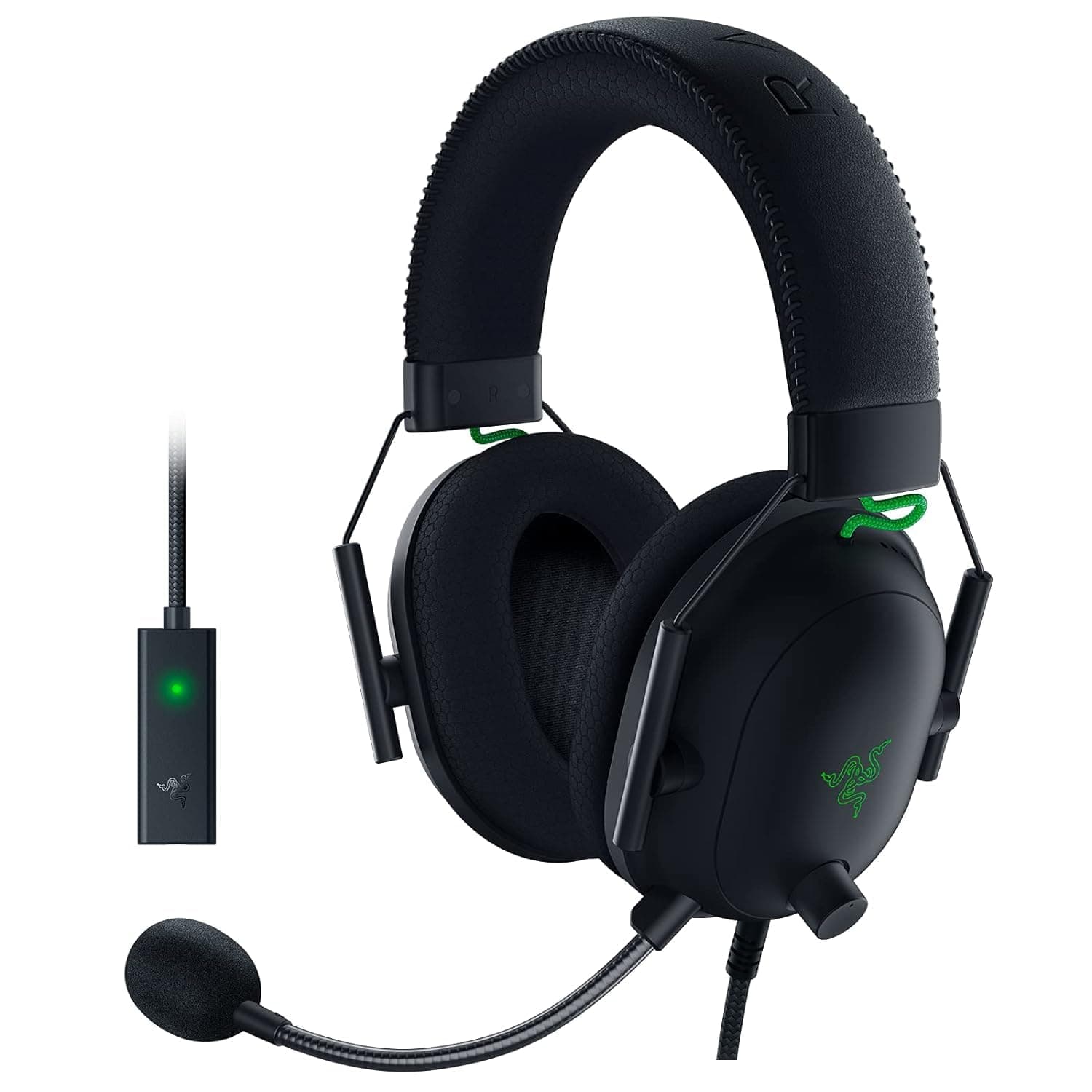 Razer BlackShark V2 Gaming Headset: THX 7.1 Spatial Surround Sound - 50mm Drivers - Detachable Mic - for PC, PS4, PS5, Switch, Xbox One, Xbox Series X|S - 3.5mm Audio Jack & USB DAC - Black