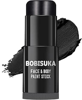 BOBISUKA Black Face Body Paint Stick, Eye Black Sticks for Sports Baseball Softball Football, Waterproof Eyeblack Painting Kit for Halloween Skeleton Skull SFX Cosplay Special Effects Costume Makeup