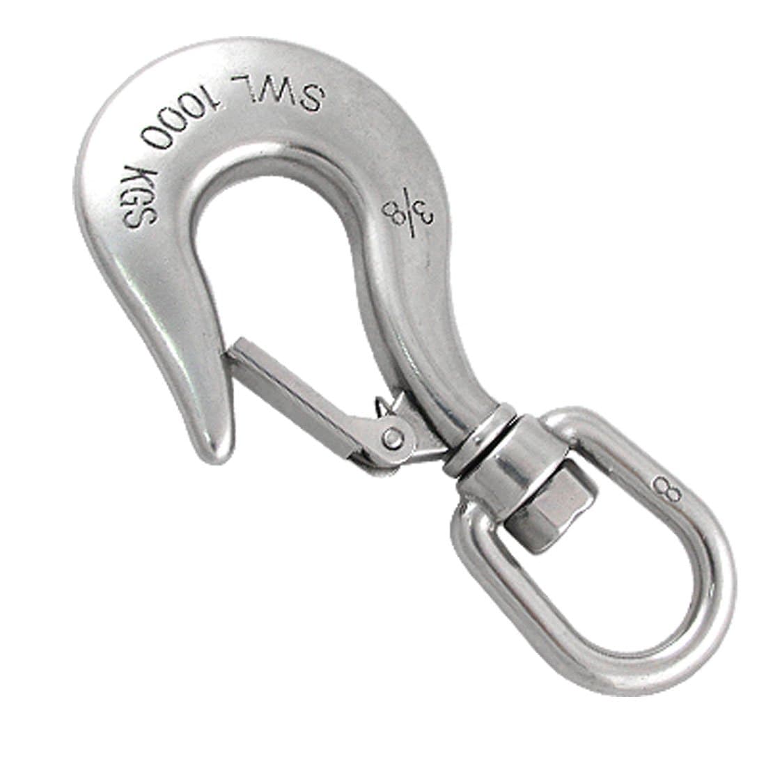Aexit 1000 KGS Stainless Steel Lifting Swivel Eye Hook w Latch Size 3/8 (c2e0260c514d46baea5cd4c095c18e0a)