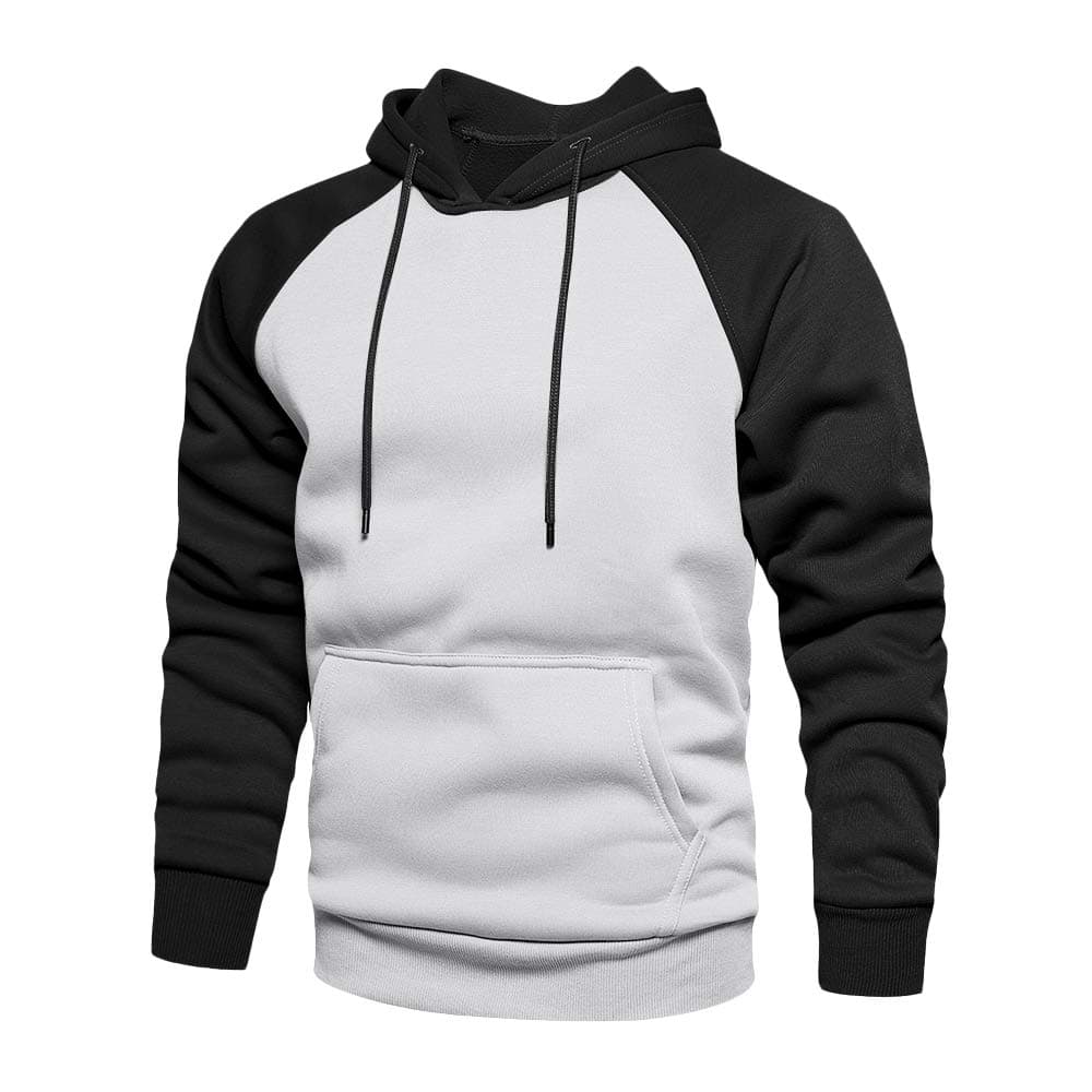 Pullover Hoodie Men Blend Fleece Long Sleeve Sweatshirt with Kangaroo Pockets