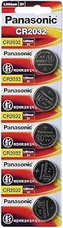 PanasonicBATTERIES CR2032 LITHIUM BATTERY, 3V, COIN CELL (5 pieces)
