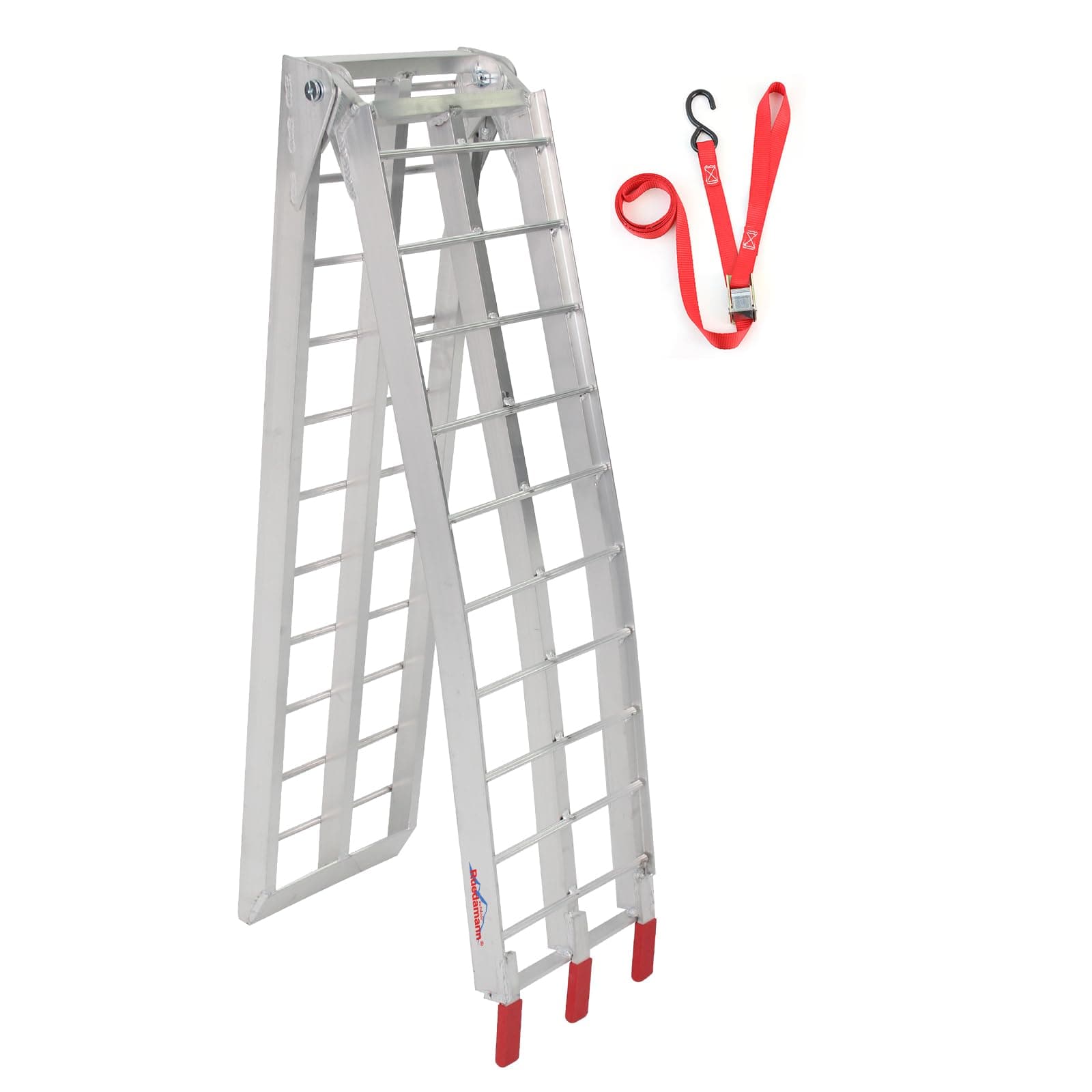 Ruedamann ATV Loading Ramp, Aluminum Ramp with 750lbs Load Capacity, Foldable Ramp for Motorcycle and Truck, 1 Piece, 7.5'L × 11" W, ATV Ramp/Motorcycle Ramp/Truck Ramp (Plum Flower Sticks Non-Skid)