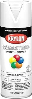 K05580007 COLORmaxx Spray Paint and Primer for Indoor/Outdoor Use, Semi-Gloss White, 12 Ounce (Pack of 1)