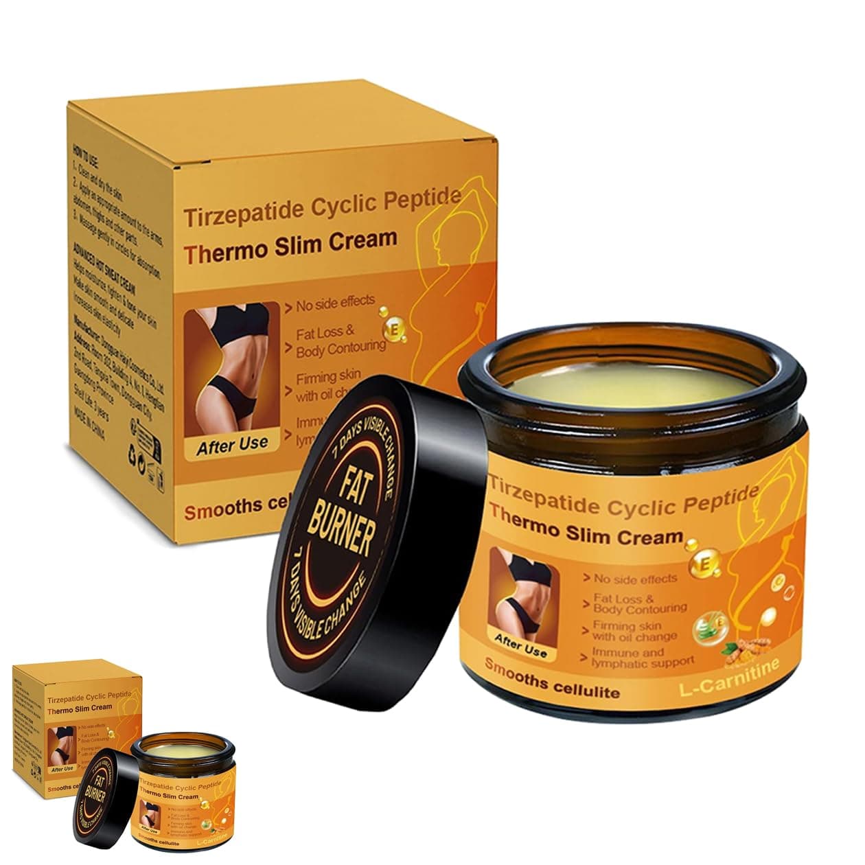 Cyclic Peptide Thermo Slim Cream, Body Contouring Cream Moisturizing Hydration & Firming Skin Improving Body Lines Daily Bodys Creams, Firming Neck Cream(60G)