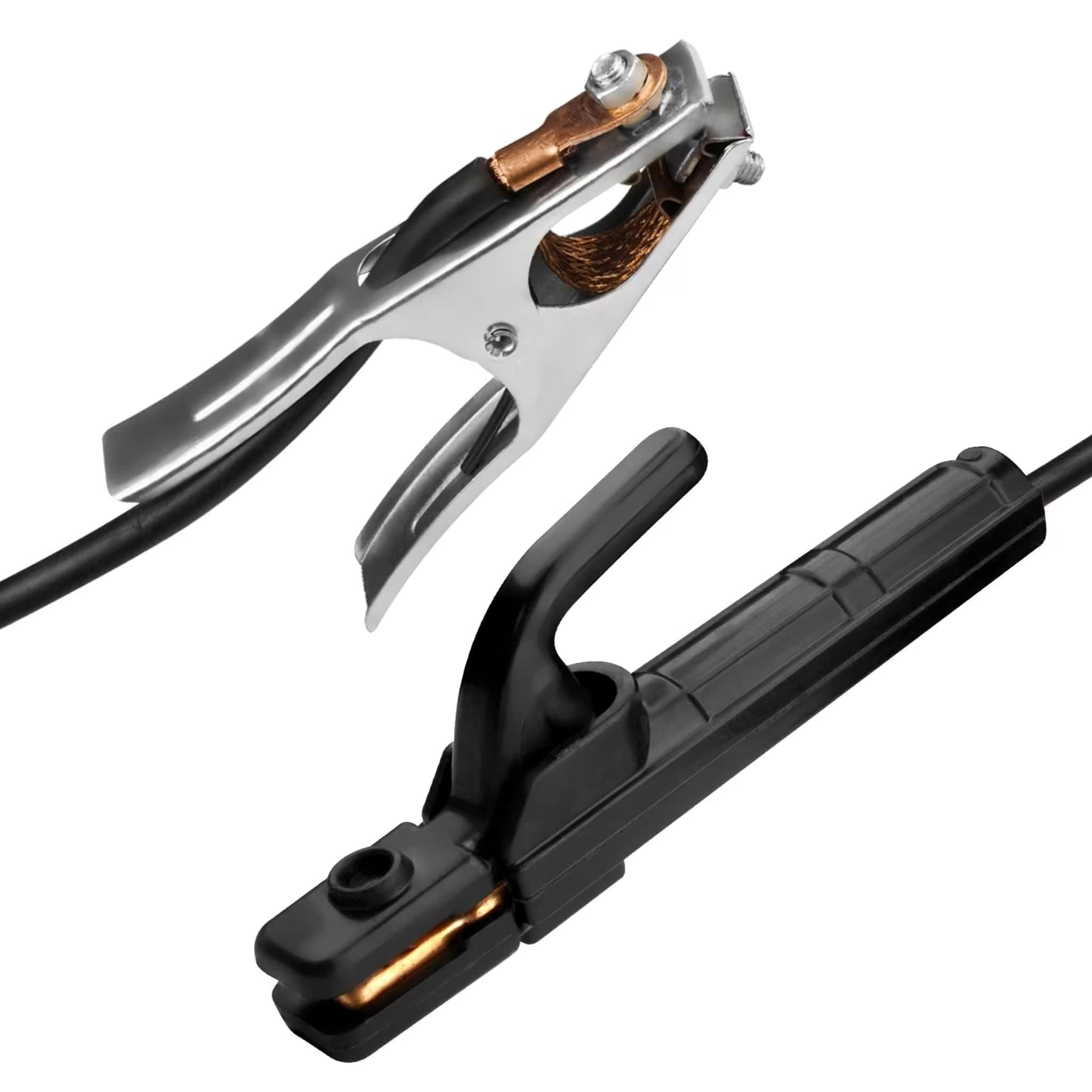 Welding Electrode Holder 4.9ft Stick Copper Plier Ground Clamp MMA Mini Welding Rod Copper Clamp Tool Accessories With Cable for Welder