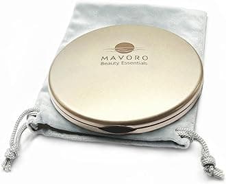 Magnifying Compact Mirror for Purses, 1x/10x Magnification – Double Sided Tra...