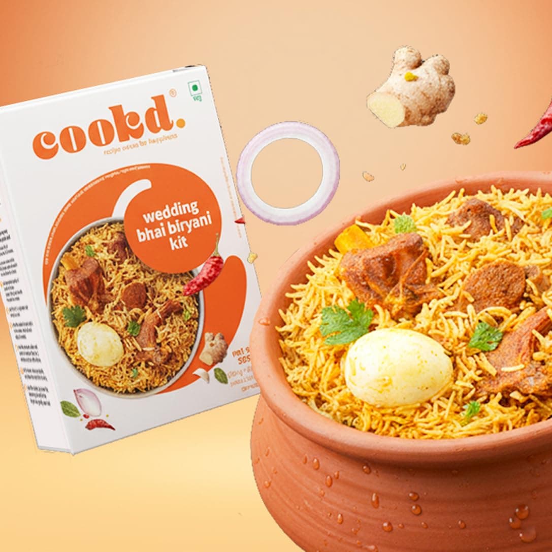 Wedding Bhai Biryani Kit (Serves 3) | Biryani Masala Paste with Basmati Rice | Cooks in 20 Minutes | No Added Flavours or Preservatives (Pack of 1)