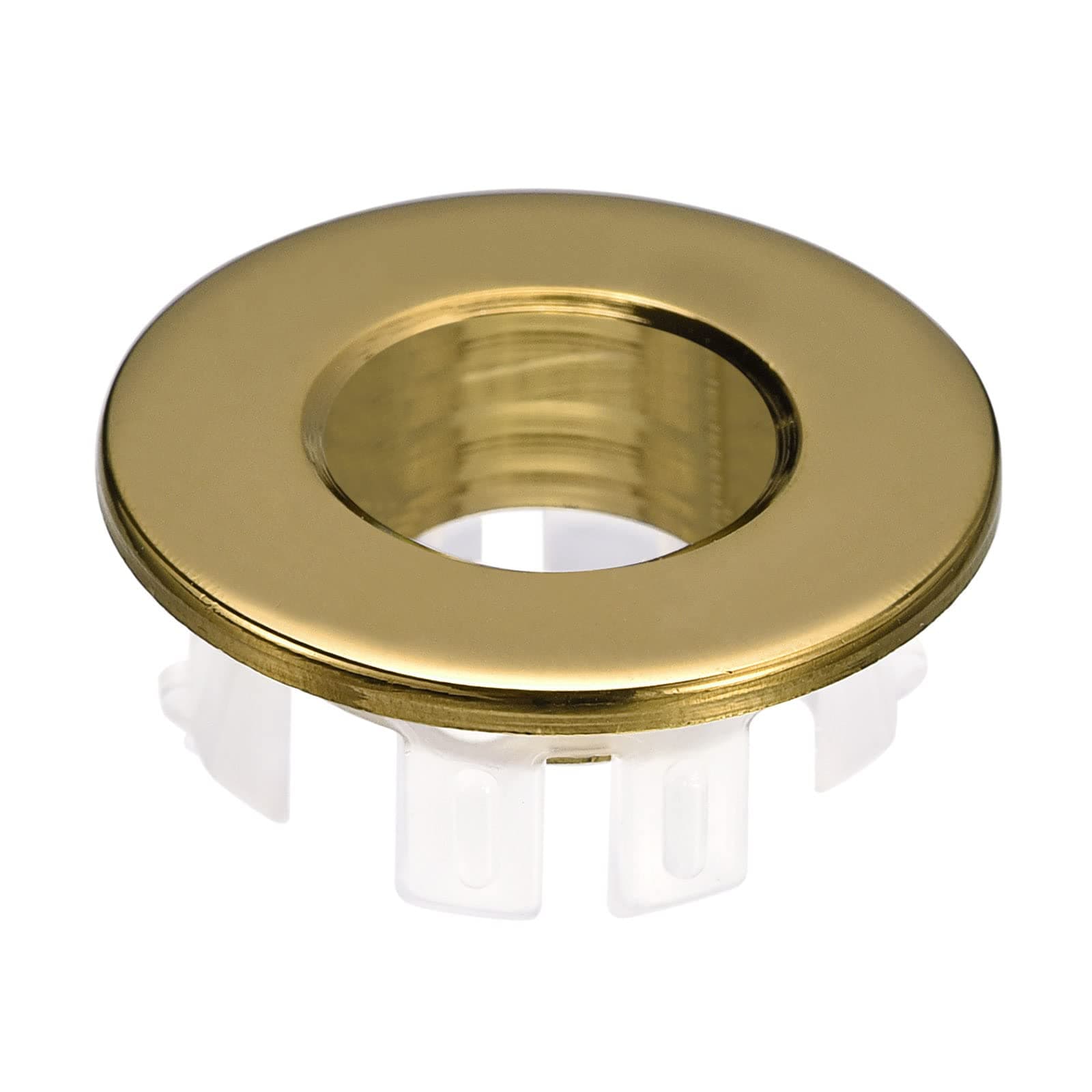 sourcing map Sink Trim Overflow Cover, Sink Overflow Rings Bathroom Kitchen Basin Drain Cover Hole Insert in Round Caps, Gold