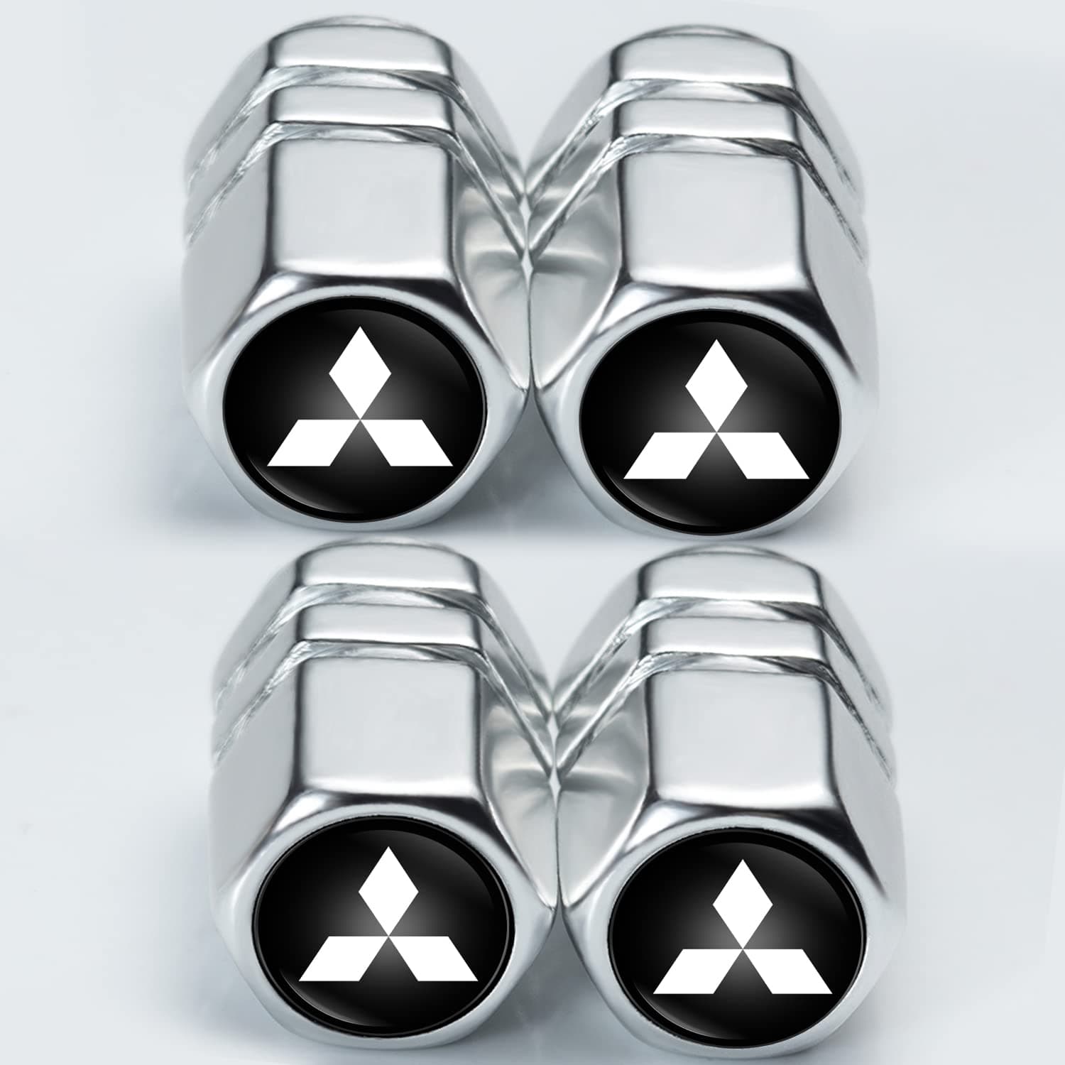 4pcs Tire Valve Stem Caps for Mitsubishi Eclipse Spyder Pajero Sport Endeavor ASX Series All Models Car Accessories, Wheel tire Valve,tire Cover Cap,Wheel air Valve Cap for Mitsubishi