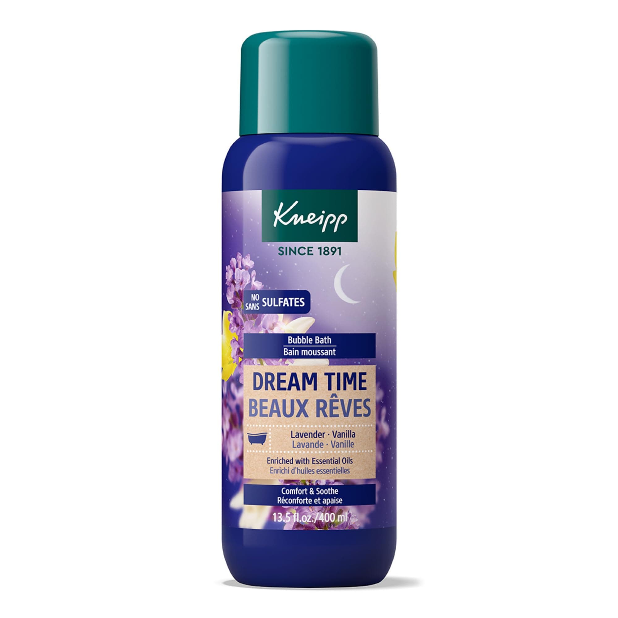 Dream Time Lavender & Vanilla Aromatherapy Bubble Bath - Good for Unwinding Before Bed - Vegan - Sulfate Free - 13.5 fl oz - Up to Eight Baths
