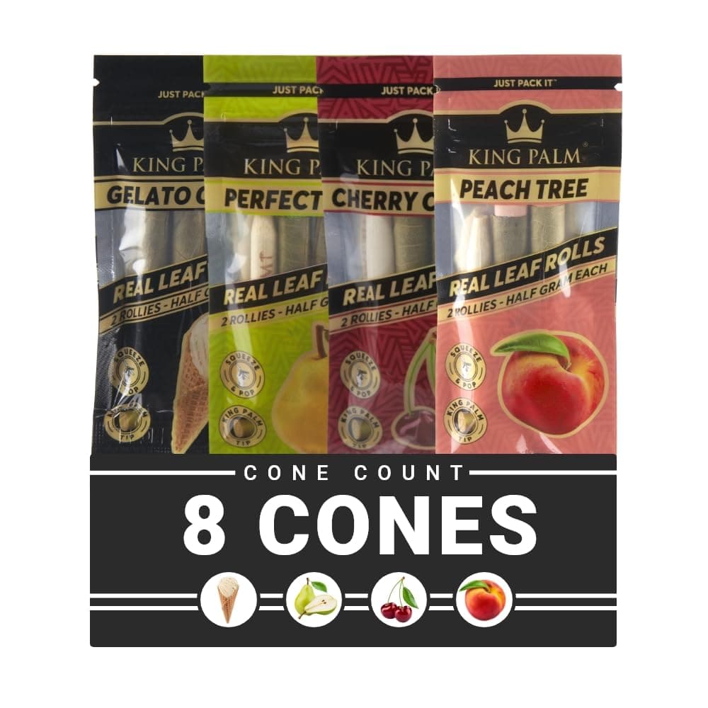 Flavors Rollie Size Cones - 1 Pack, 2 Rolls Terpene Infused - Squeeze & Pop Pre Rolls - Organic Flavored Pre Rolled Cones - King Palm Flavors Pre Rolls - (Mixed Bundle)