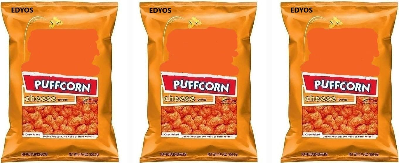 EDYOS Cheese Puffcorn 4.25 oz. (3 Pack)